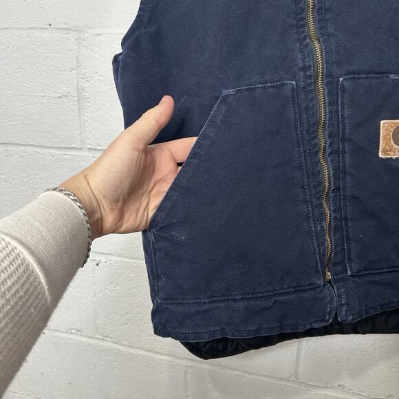 Vintage Carhartt Quilt-Lined Artic Vest “Midnight Blue” V02 - Picture 4 of 10
